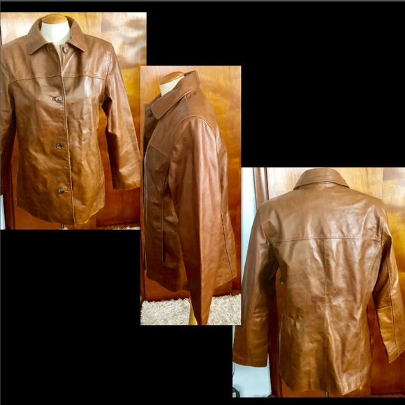 TWO TONE COLOR BLOCK LEATHER COAT - Picture 5 of 8
